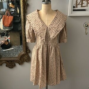 English Factory Beige Floral Dress NWT